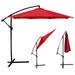 Dkelincs 10 FT Patio Umbrella Offset Cantilever Umbrella with Base & Stand Outdoor Umbrella with Crank & Cross Base for Garden Deck Backyard Pool and Beach Red