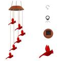 Feltree Wind Chime for Outside Clearance Memorial Solar LED Lights Christmas Decoration Light Spinners Spiral String Hanging Outdoor Garden Red Birthday Gifts