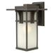 Hinkley Lighting 2234 15 Height 1-Light Lantern Outdoor Wall Sconce with Etched Seedy Shade from the Manhattan Collection