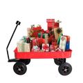 Hassch Wagon Carrier Trolley Outdoor Garden Dump Cart Utility Steel Wagon Cart Max 178lbs for Kids Storage Cargo Red