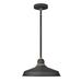 1 Light Outdoor Pendant Barn Light in Traditional-Industrial Style 16 inches Wide By 7.5 inches High-Textured Black Finish Bailey Street Home