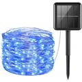 Upgraded Solar String Lights Outdoor Mini 33Feet 100 LED Copper Wire Lights Solar Powered Fairy Lights Waterproof Solar Decoration Lights for Garden Yard Party Wedding Christmas (Blue)