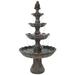 Sunnydaze 4-Tier Grand Courtyard Outdoor Water Fountain - 80 H - Dark Chestnut