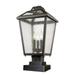 3 Light Outdoor Square Pier Mount Lantern in Colonial Style 11 inches Wide By 21.5 inches High-Oil Rubbed Bronze Finish Bailey Street Home