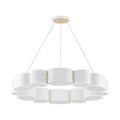 Wagon Wheel 12 Light Circular and Oval Island Chandelier with Painted White Glass 30 inches W X 9.5 inches H-Soft White Finish Bailey Street Home