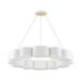 Wagon Wheel 12 Light Circular and Oval Island Chandelier with Painted White Glass 30 inches W X 9.5 inches H-Soft White Finish Bailey Street Home