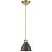 516-1S-AB-M8-BK-Innovations Lighting-Smithfield - 1 Light Mini Pendant In Industrial Style-7.5 Inches Tall and 7 Inches Wide