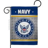 Breeze Decor US Navy Garden Flag Armed Forces 13 x 18.5 in. Double-Sided Decorative Vertical Flags for House Decoration Banner Yard Gift