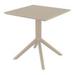 27 in. Sky Outdoor Dining Table - Taupe Square