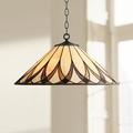 Robert Louis Tiffany Bronze Pendant Chandelier 19 3/4 Wide Farmhouse Rustic Art Glass Shade 3-Light Fixture for Dining Room Living Kitchen Island