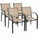 Gymax 4PCS Stackable Patio Dining Chair w/ Steel Frame & Quick-drying Fabric