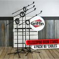 Griffin Microphone Boom Stand 4PACK Holder Mount XLR Cable Mic Clip Stage Studio