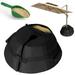 Umbrella Base Weight Bag Round 600D Heavy Duty Sand Bags Weatherproof Parasol Umbrella Stand Base Black Outdoor Umbrella Holder with Shovel for Umbrella Outdoor Courtyard