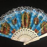 Set of 12 Lady of Guadalupe Hand Held Folding Fans w/Gift Bags for Party Favors Party Decor Church Baptism First Communion Religious Gift Table Setting