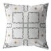 HomeRoots 413043 20 in. White Floral Indoor & Outdoor Zippered Throw Pillow