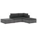 vidaXL Patio Furniture Set 4 Piece Patio Sectional Sofa with Table Poly Rattan