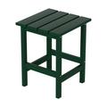 Costaelm Paradise Adirondack Outdoor Patio Side Square End Table Small Poly Lumber HDPE Weather Resistant Dark Green