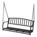 Ktaxon Porch Swing Hanging Bench Metal Patio Swing Chair with Chains Iron Heavy Duty Black Swing for Outdoor