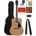 Fender FA-115 Dreadnought Acoustic Guitar Bundle with Play Online Lessons Gig Bag Tuner Strings Strap Picks and Austin Bazaar Instructional DVD Natural