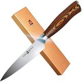 Tuo 5 GermanSteel Utility Knife w/Pakkawood Handle w/Case FierySeries