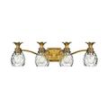 4 Light Bathroom Light Fixture in Traditional-Glam Style 29 inches Wide By 8.5 inches High-Burnished Brass Finish Bailey Street Home 81-Bel-613999