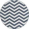 Unique Loom Dalgalar Indoor/Outdoor Coastal Rug Navy Blue/Ivory 7 1 Round Chevron Coastal Flatweave Perfect For Patio Deck Garage Entryway