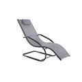 66â€� Gray Modern Aluminum Outdoor Lounge Chair with a Pillow