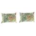 Jordan Manufacturing 12 x 18 Wesley Almond Green Leaves Rectangular Outdoor Lumbar Throw Pillow (2 Pack)