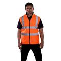 Yoko Mens Workwear Hi-Vis Reversible Fleece Vest / Jacket (Pack of 2)