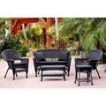 Jeco 5pc Wicker Conversation Set in Black