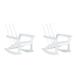WestinTrends Ashore Patio Rocking Chairs Set of 2 All Weather Poly Lumber Plank Adirondack Rocker Chair Modern Farmhouse White Rocking Chairs for Porch Garden Backyard and Indoor
