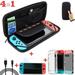 4-in-1 Nintendo Switch Accessiores Starter Kit Travel Carrying Case Bag + Clear Hard Case Cover + H9 Clear Screen Protector + USB Type C Charging cable For Nintendo Switch