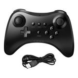 Wireless Bluetooth Controller Gamepad Compatible for Nintendo Wii U Pro Game Joystick with USB Cable Black