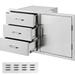 VEVOR Outdoor Kitchen Door Drawer Combo 38 Wx22.5 H Access Door/Triple Drawers Combo with Stainless Steel Handles Perfect for Outdoor Kitchen or BBQ Island Patio Grill Station