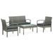 Festnight 4 Piece Patio Set with Cushions Poly Rattan Gray