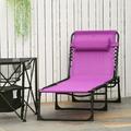 Outsunny Outdoor Folding Chaise Lounge Chair Portable Lightweight Reclining Garden Sun Lounger with 4-Position Adjustable Backrest for Patio Deck and Poolside Purple