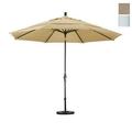 California Umbrella 11 ft. Aluminum Market Umbrella Collar Tilt Matted White-Olefin-Antique Beige-DWV