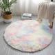 Stibadium Fluffy Colorful Shag Round Area Rug Plush Carpet For Kids Girls Living Room Bedroom Decor Multicolor Area Rug (Round)