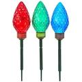 Kurt S. Adler 23-Inch Jumbo Multi Color Faceted C9 Yard Stake Set