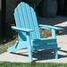 ResinTEAK Folding Adirondack Chair Premium All Weather Outdoor Patio Furniture 20 Inch Wide Seat Up to 350 lbs Foldable Outdoor Patio Chairs New Tradition Collection (Aqua Blue)