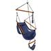 EastVita Seaside Courtyard Hanging Chair With Cup Holder Oxford Cloth Wooden Stick Perforated 100kg Load Bearing
