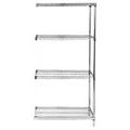 Quantum Storage AD54-1454S 4-Shelf Stainless Steel Wire Shelving Add-On Unit - 14 x 54 x 54 in.