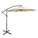 Costway 10 FT Patio Offset Umbrella w/8 Ribs Cross Base Tilt Beige