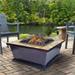 21 x 36 x 36 in. Outdoor Leisure Products Square Steel Fire Pit with Decorative Slate Hearth Oil Rubbed Bronze
