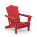 1-Piece Folding Outdoor Patio Plastic Adirondack Chair for Garden Red