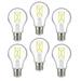 Satco (6 Pack) Dimmable Led Filament Lamps S12411 High Lumens 5 Watt A19; Clear; Medium Base; 5000K; 90 Cri; 120 Volt for use at Residential Hospitality Display and Commercial