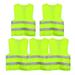 Reflective Mesh Design Security Vest for Traffic Safety Yellow Green 5pcs