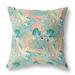 HomeRoots 414230 28 in. Tropical Indoor & Outdoor Throw Pillow Light Blue & Peach