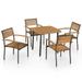 vidaXL 5 Piece Solid Acacia Wood Outdoor Dining Set Furniture Multi Models