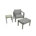 Tortuga Outdoor Lakeview Aluminum Club Chair w/ Charcoal Cushion Ottoman and Side Table